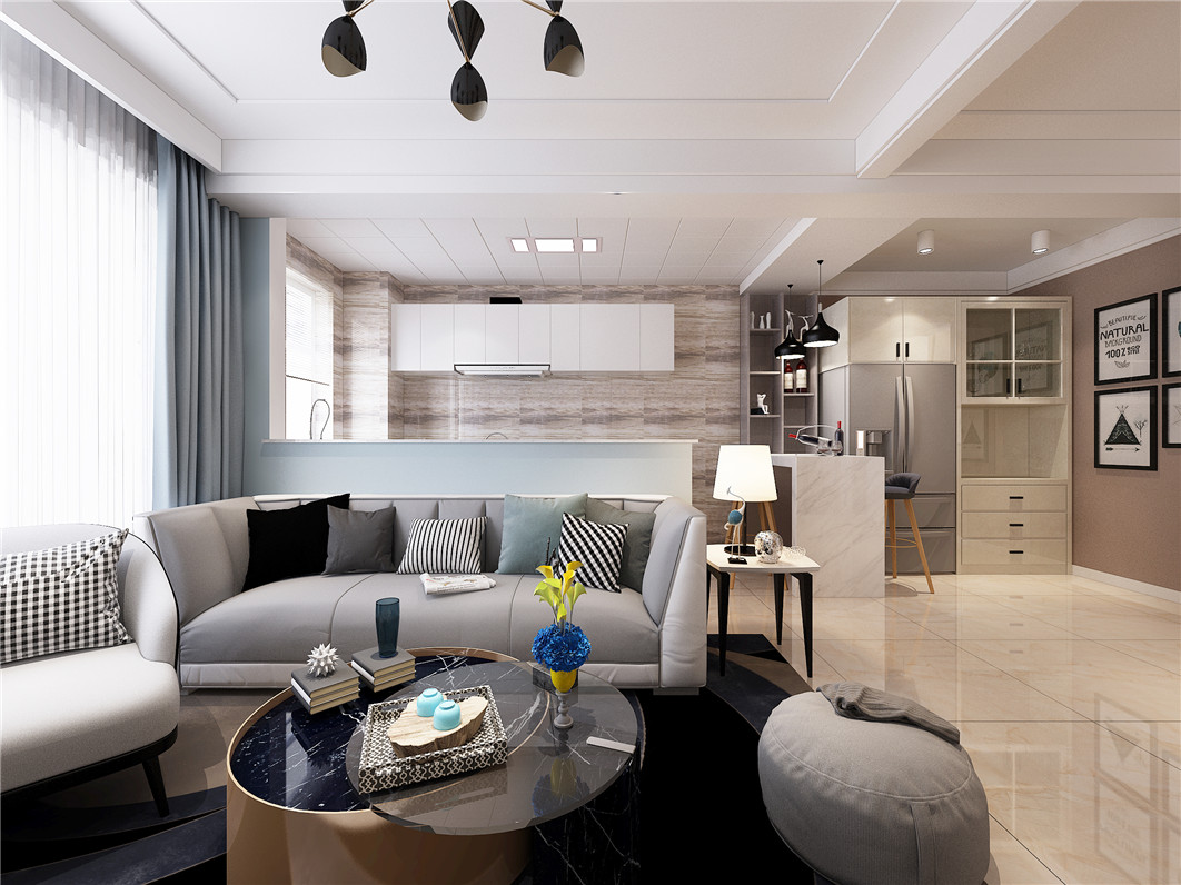 盘锦楚航装饰《恒景樾府》142平简约风格装修效果图