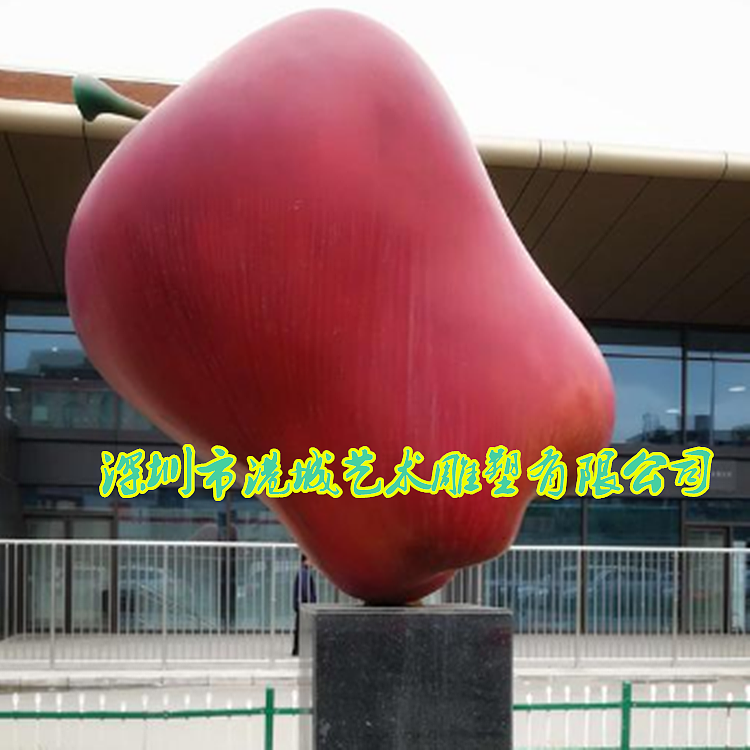 乡村种植基地标志红富士苹果玻璃钢蛇果雕塑定制哪家好