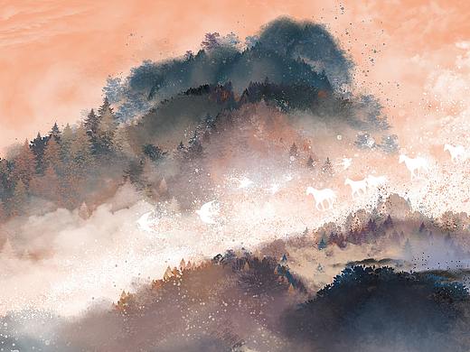 踏山河-踏马归来水墨画山水画禅意画水墨山水壁纸古风
