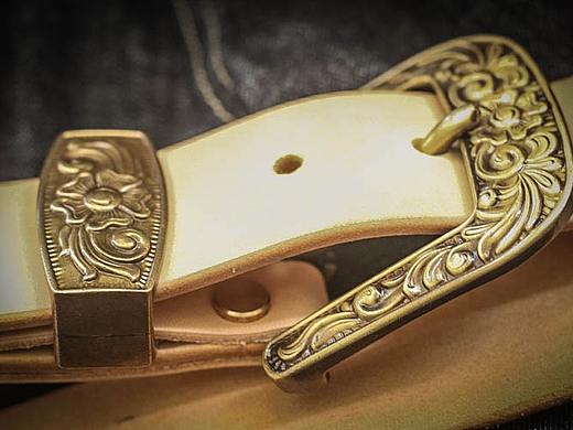 纯铜带头唐草复古手工腰带