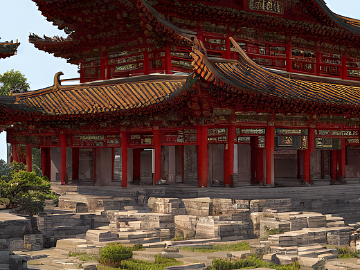 #AI创作实验室#古楼，古代建筑，寺庙