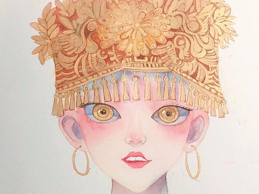 苗族少女（个人主页-ZMjQyMzkzMzY=） - 创作习作 - 站酷设计师笔墨粉黛原创素材 - 站酷ZCOOL