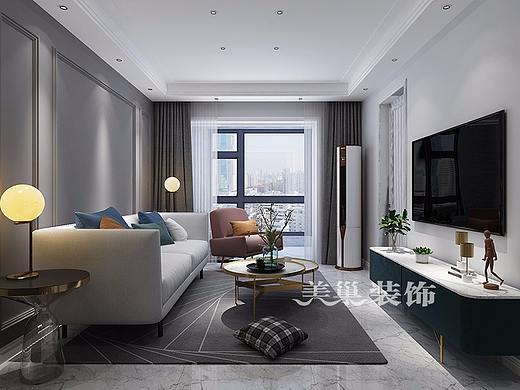 郑州河美家园装修85平两室两厅户型简约宜家风效果图