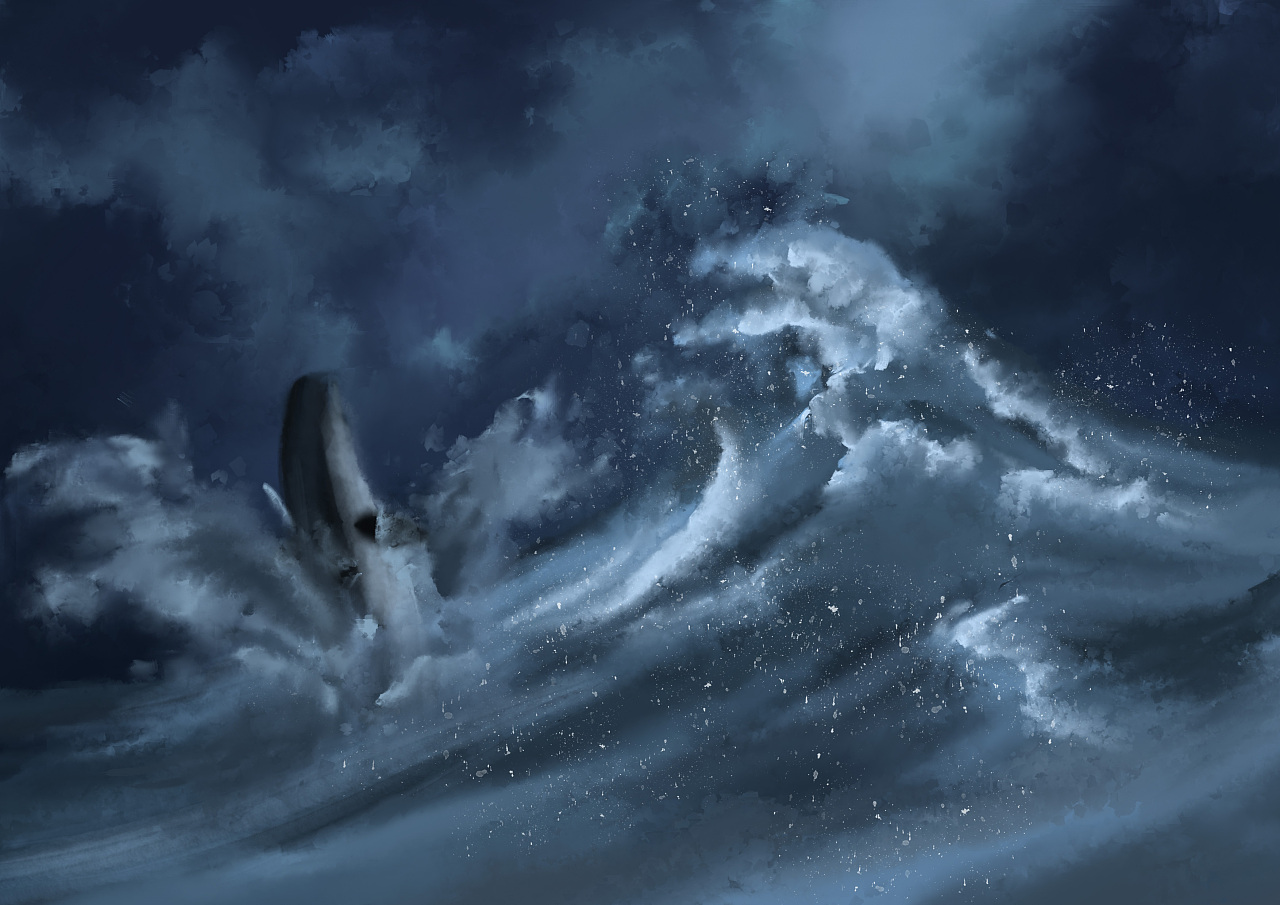 鲸鱼与海浪