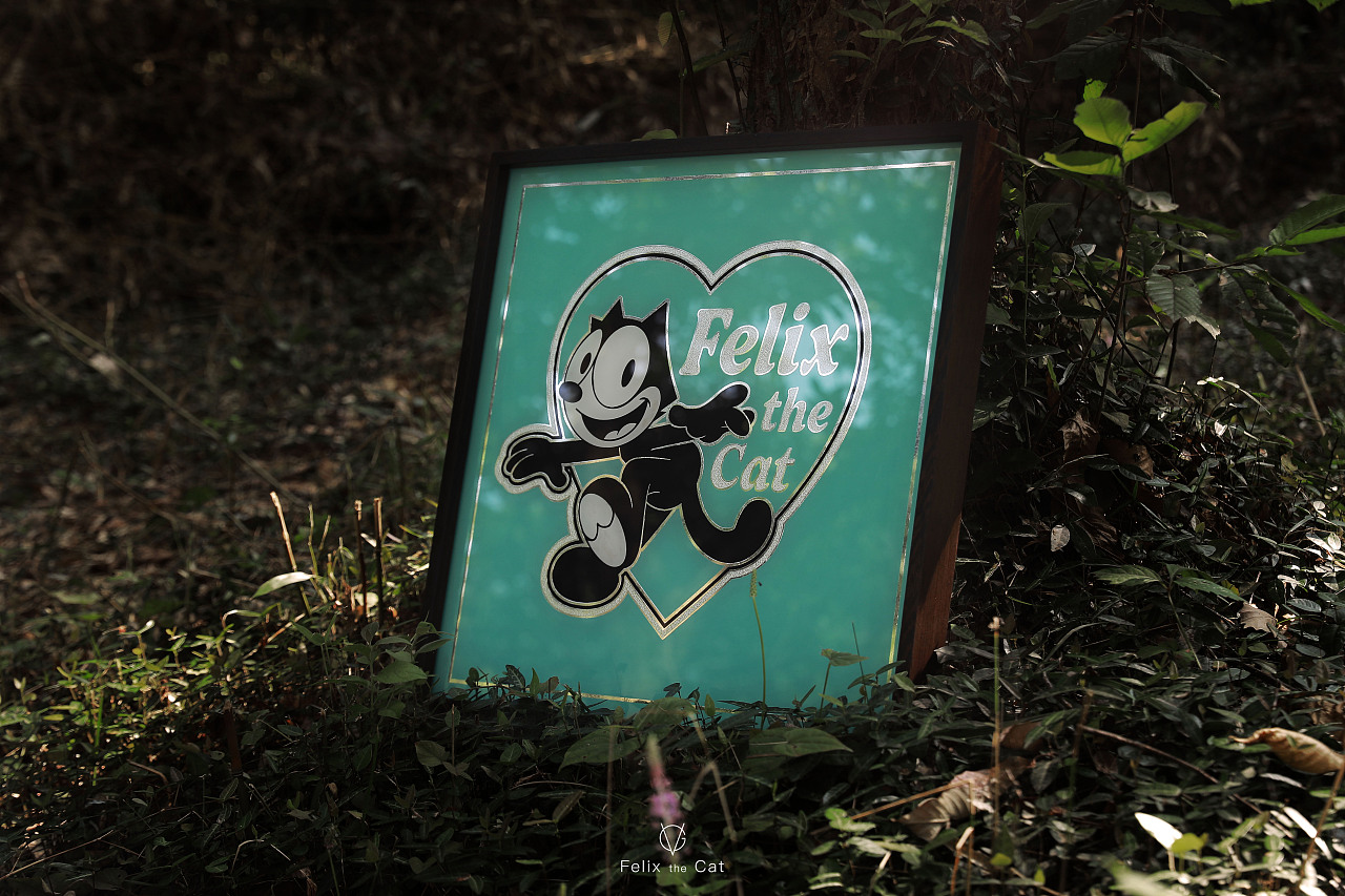 美式复古装饰画-爱心菲力猫-felix the cat