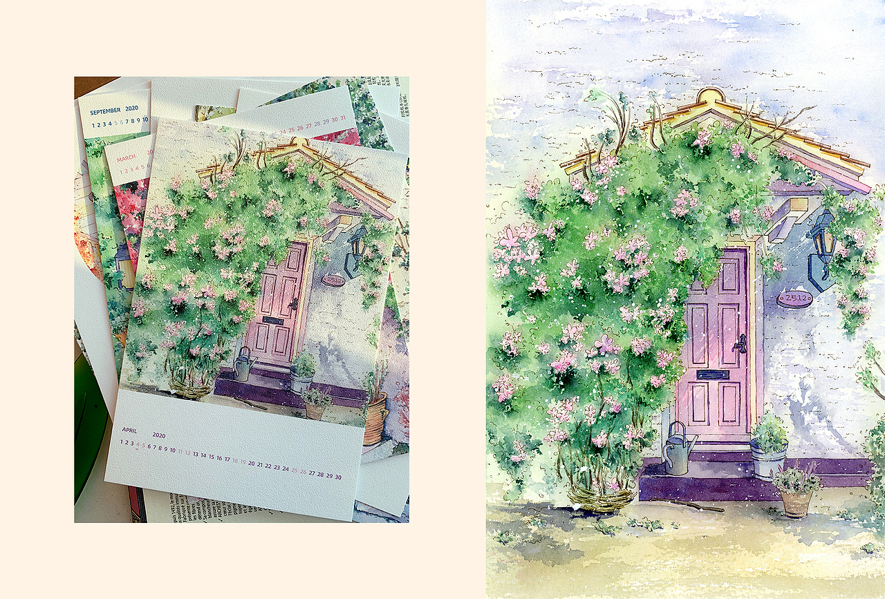 献给2020年的水彩手绘日历（图ZMTk2MjI0Njk2） - 艺术插画 - 站酷设计师cy燕子原创素材 - 站酷ZCOOL