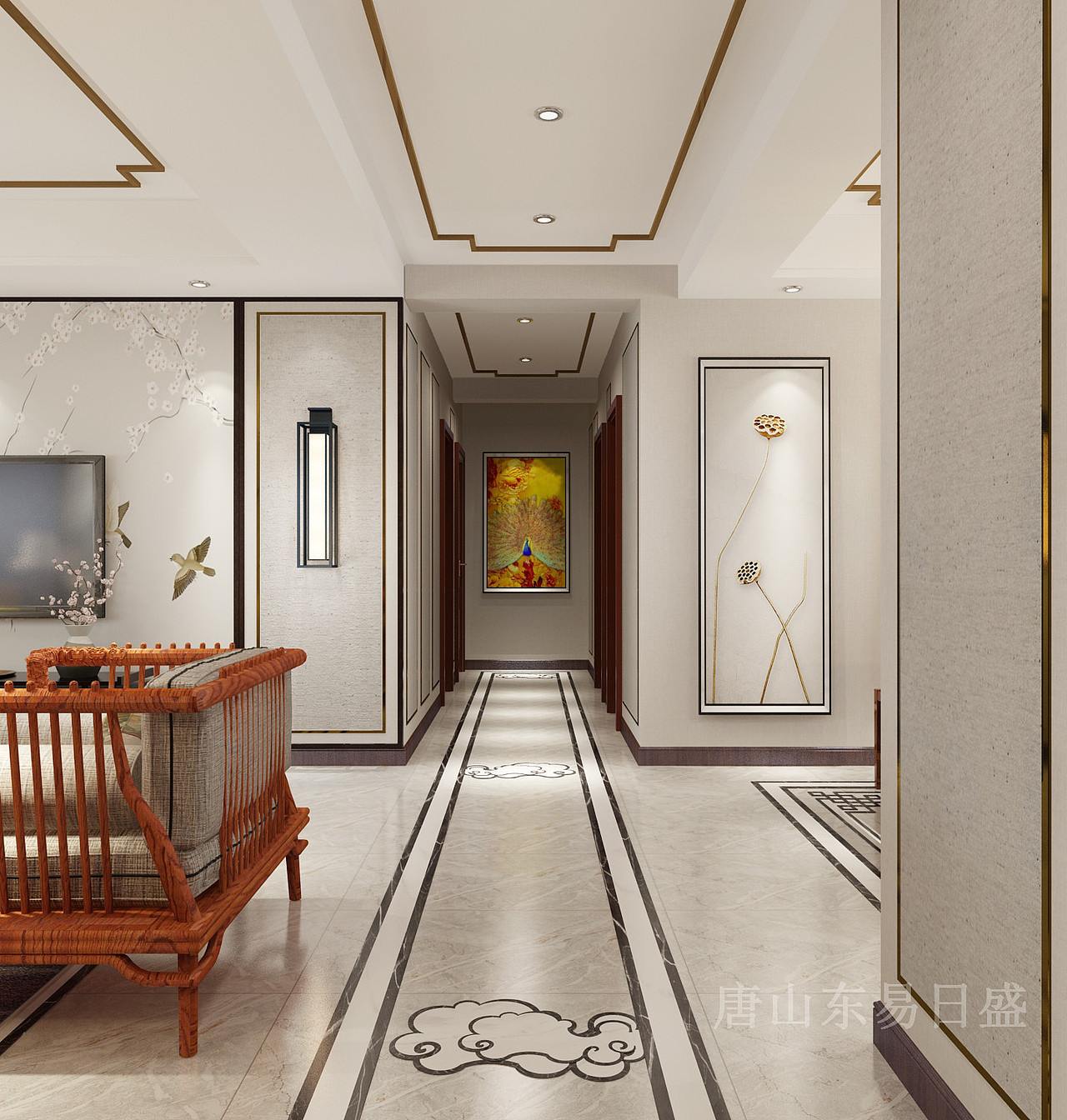 【唐山东易日盛】170平唐城壹零壹中式风格装修效果图（图ZMTYwMDM5Njky） - 家装设计 - 站酷设计师东易日盛天津原创素材 - 站酷ZCOOL