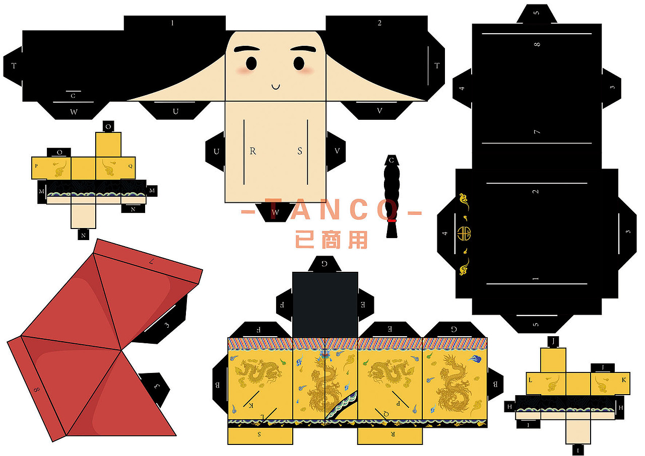 人偶折纸明信片（图ZNDM1MDQ3NzY=） - 商业插画 - 站酷设计师Tanc_o原创素材 - 站酷ZCOOL