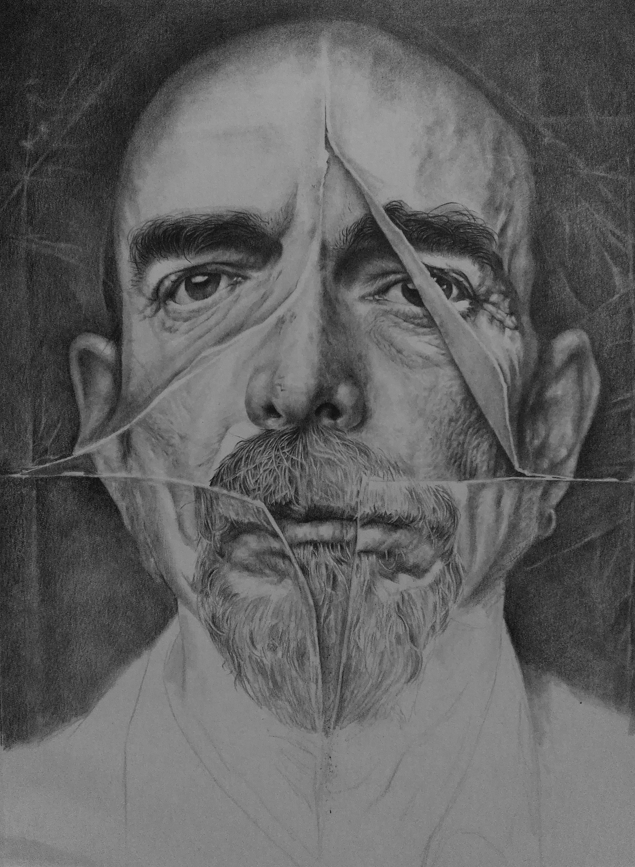 写实素描作品《撕》（图ZOTYyNjc4NDA=） - 绘画 - 站酷设计师浩轩手绘原创素材 - 站酷ZCOOL