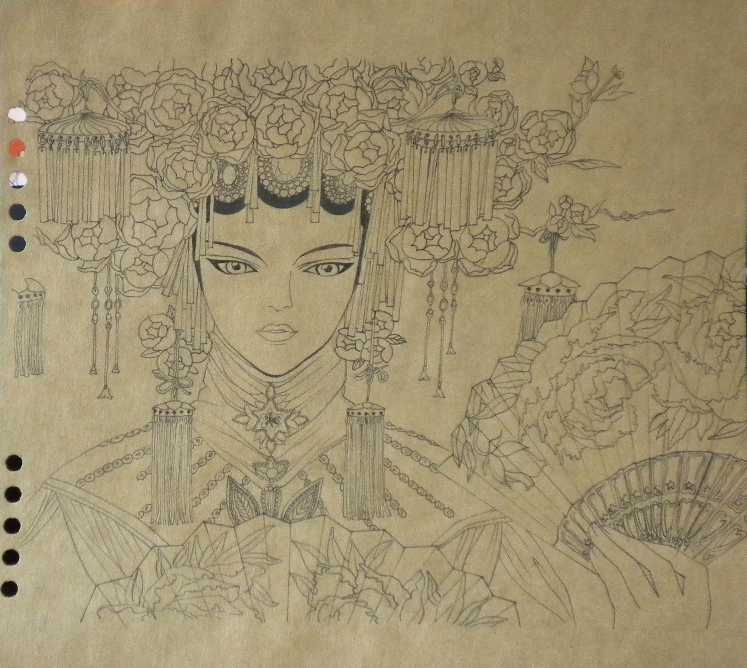 京剧人物手绘彩铅图片