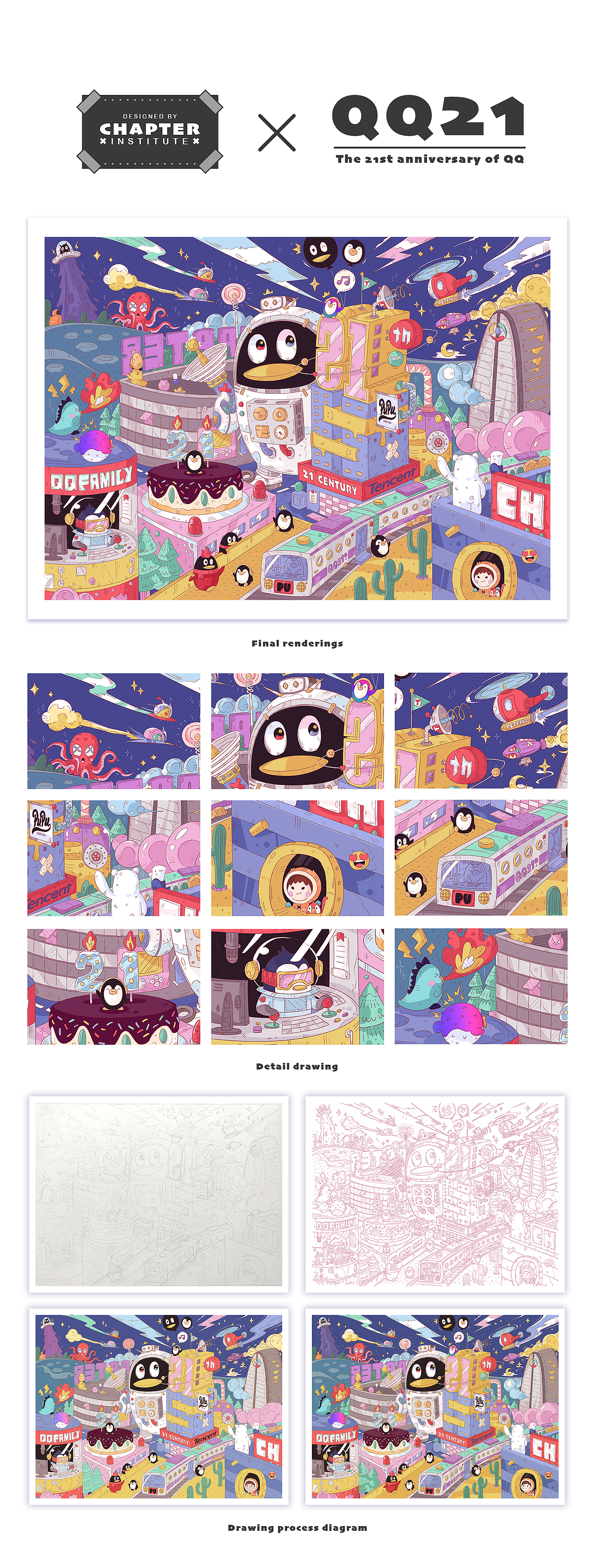 《QQ21周年》涂鹅设计&插画设计