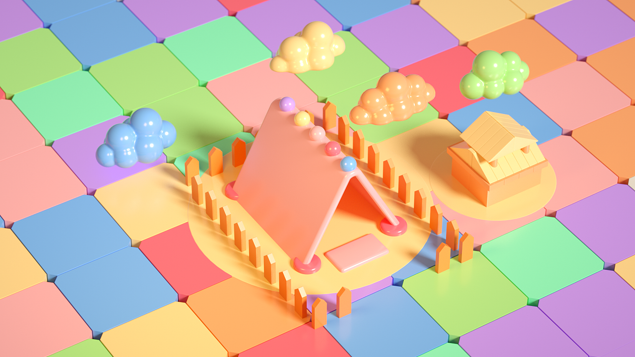 c4d案例:温馨小帐篷搭建|三维|场景|星瞳海 - 原创作品 - 站酷 (zcool