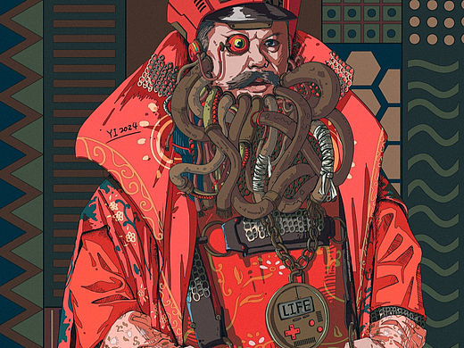 插画-与赛博朋克的结合