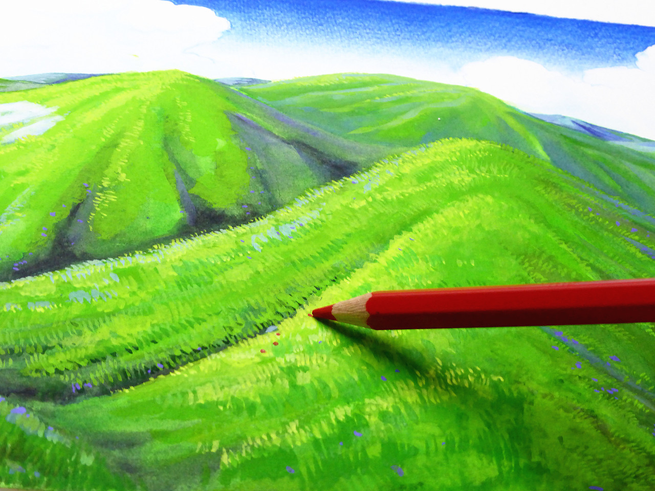 原创作品纯艺术绘画榊雪兔不透明水彩 |《魔女宅急便》场景197风景