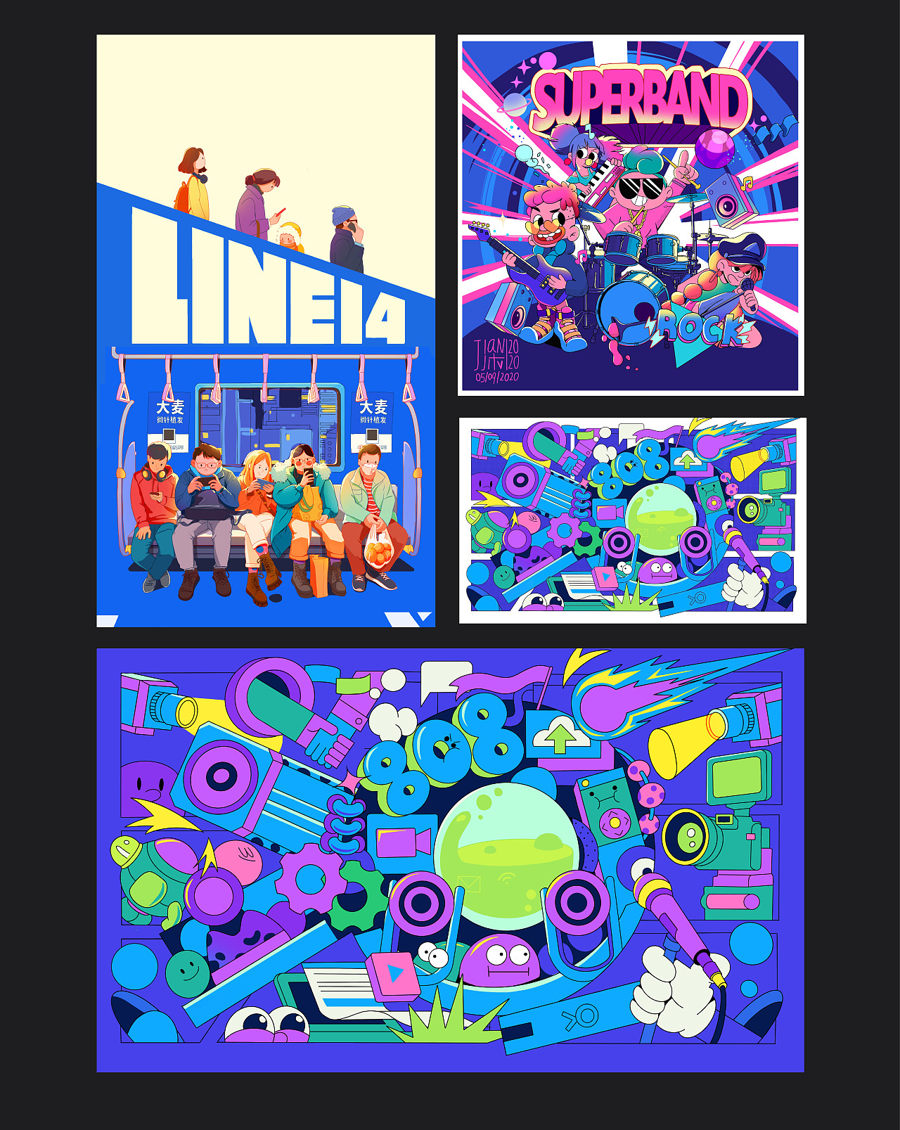 2020年度作品总结（图ZMjQyMjQ5MzIw） - 商业插画 - 站酷设计师青青河边草77原创素材 - 站酷ZCOOL