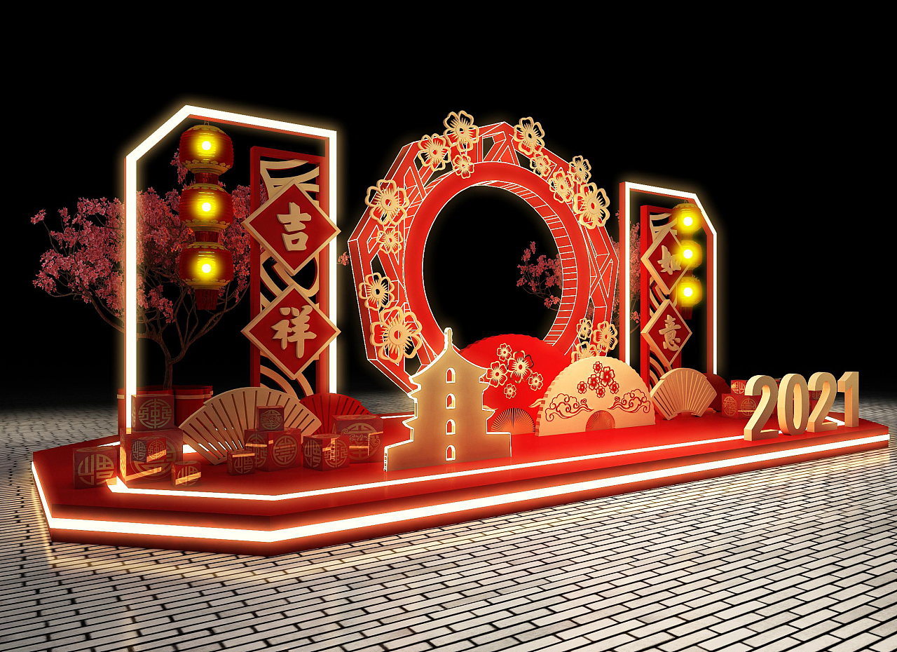 中式2021年新春美陈