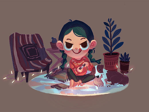 生活日常 | 小场景插画组图 | 和狗子的居家闲暇