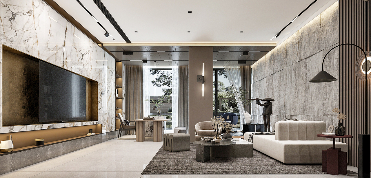 楼兰设计 | 600m²意式轻奢别墅 年轻人的理想奢宅（图ZMjU0NDA1NDY0） - 家装设计 - 站酷设计师乔翼原创素材 - 站酷ZCOOL