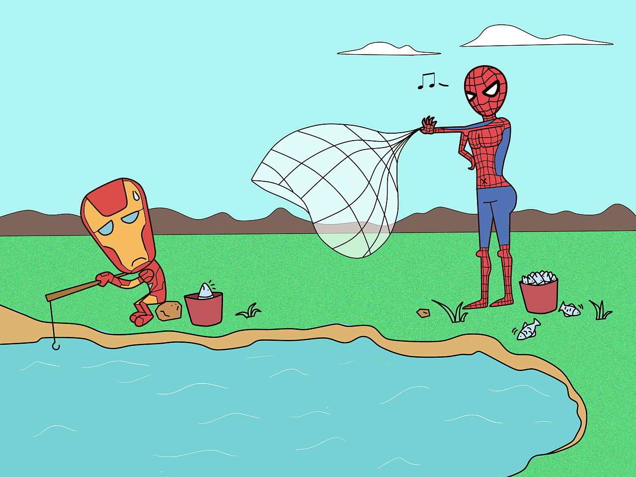 钓鱼|插画|商业插画|litaooo - 原创作品 - 站酷 (zcool)