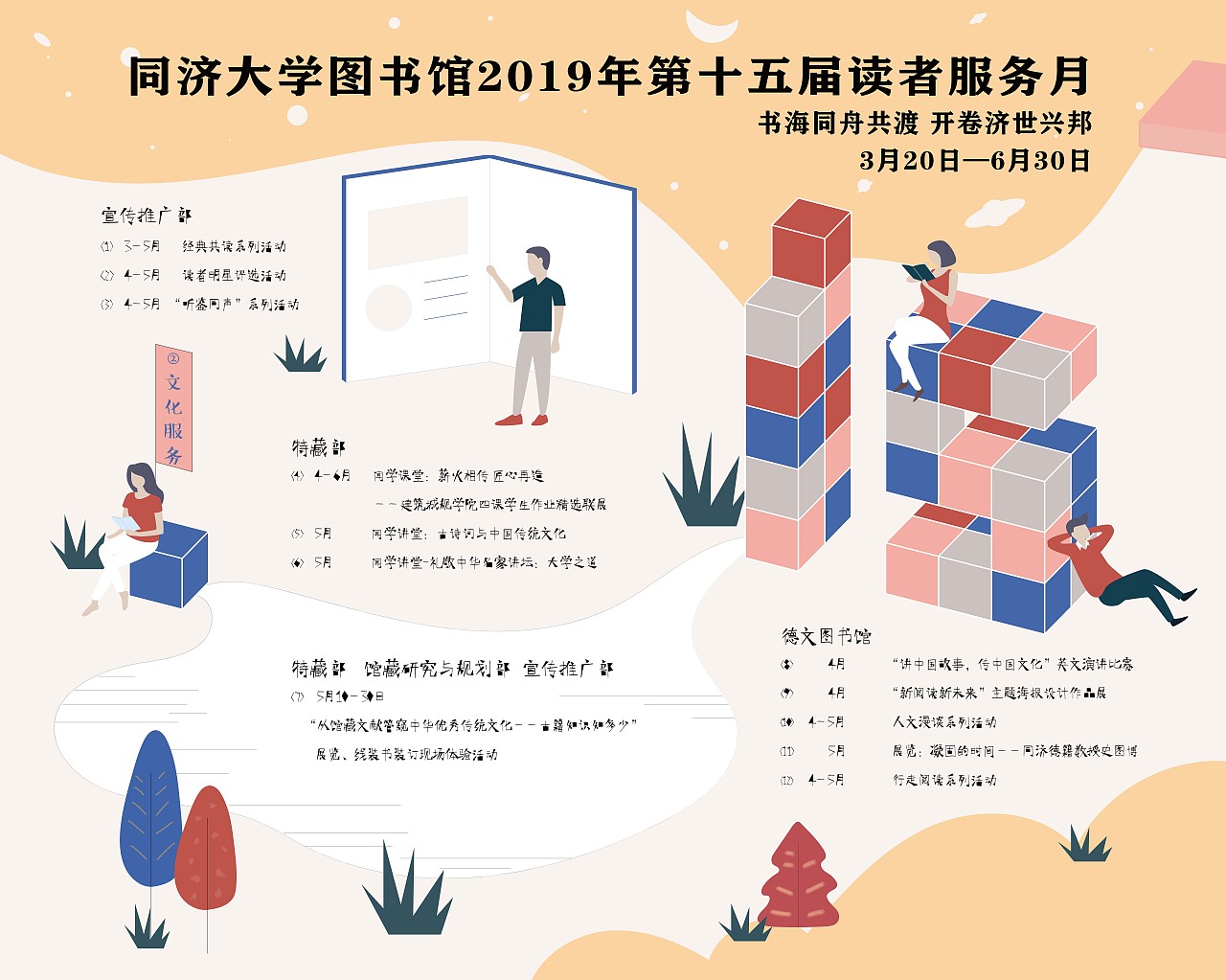 同济大学图书馆第十五届读者服务月展板