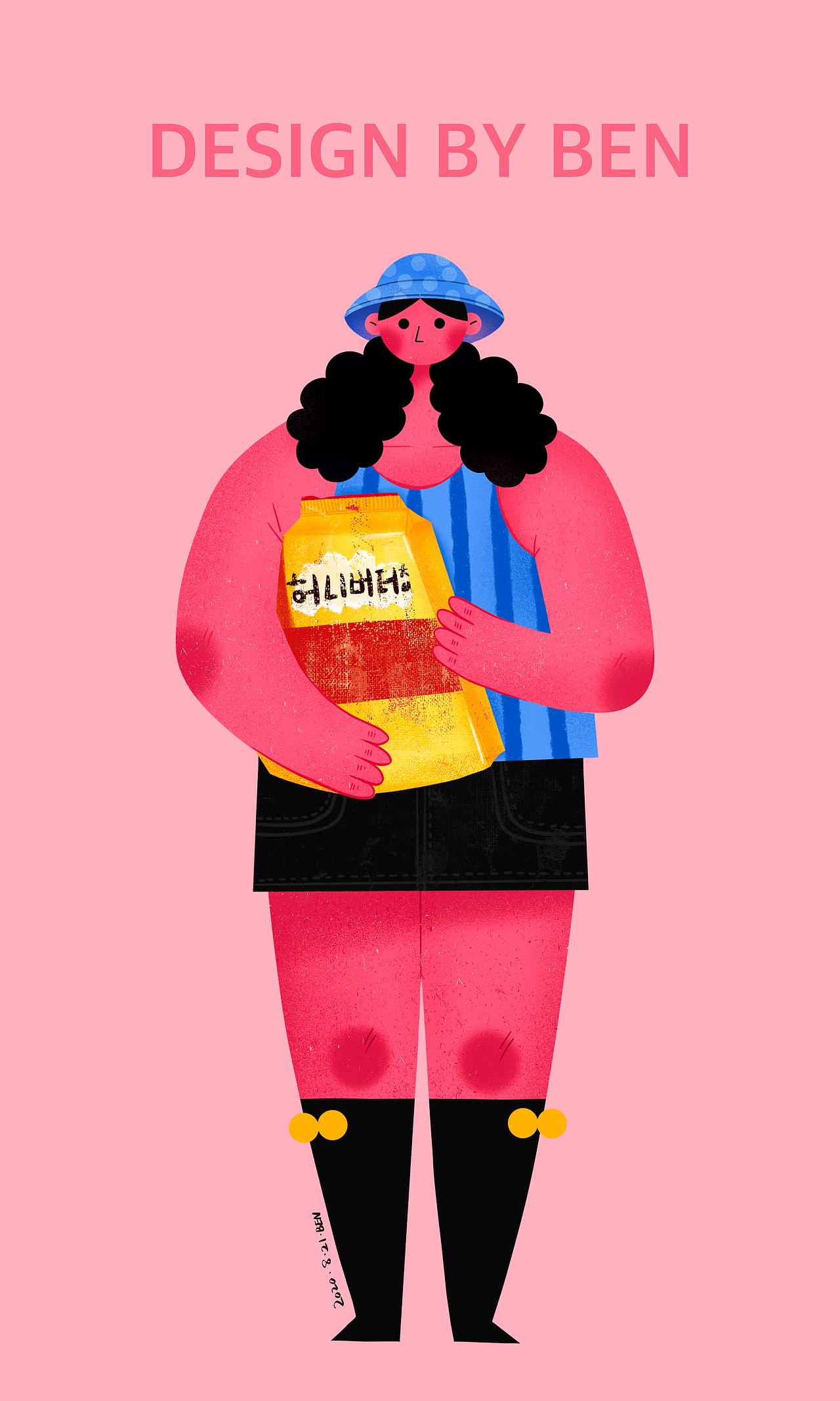 原创扁平插画人物-Cool girl（图ZMjIxODQxMDA0） - 商业插画 - 站酷设计师一只本原创素材 - 站酷ZCOOL