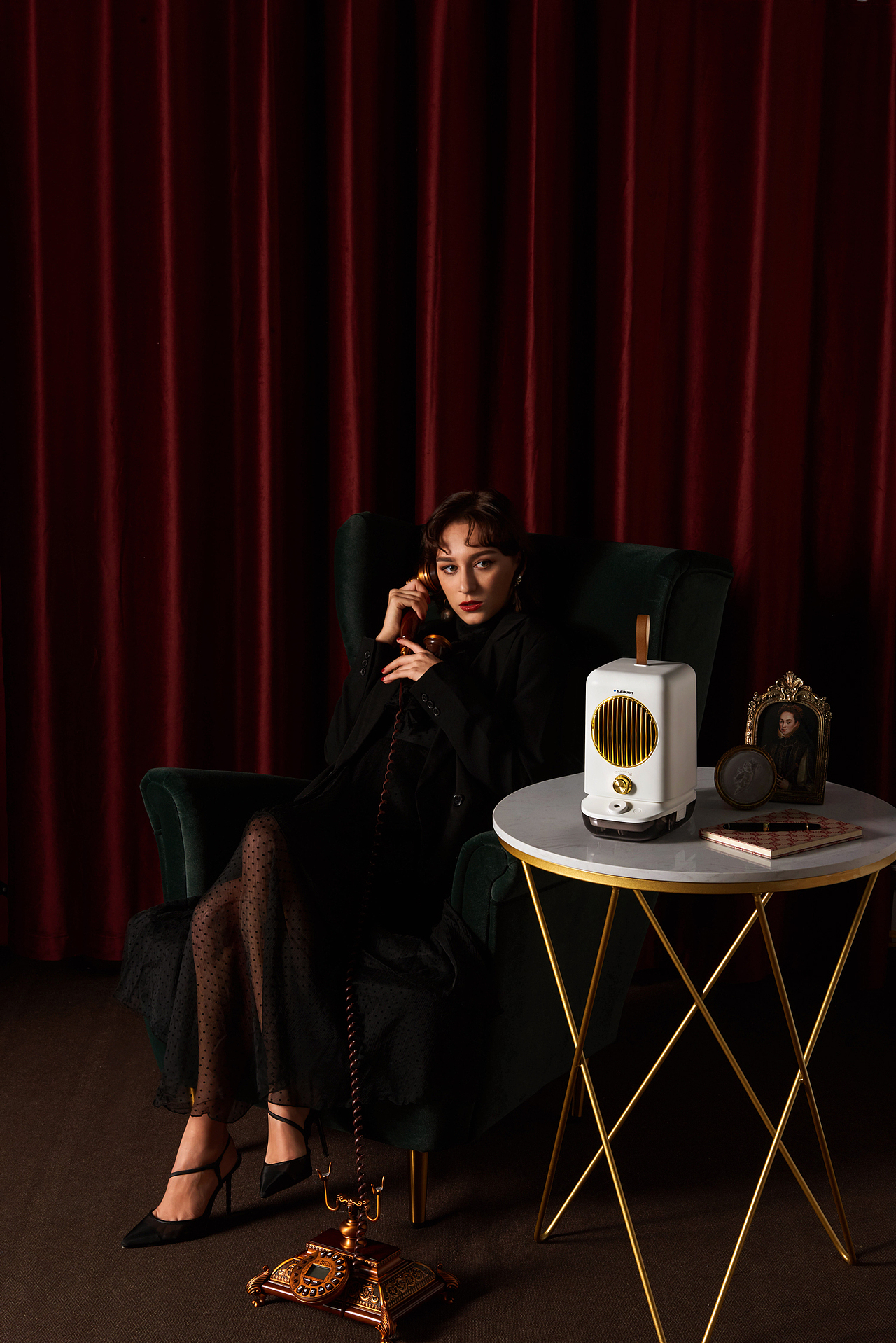 蓝宝桌面取暖器拍摄