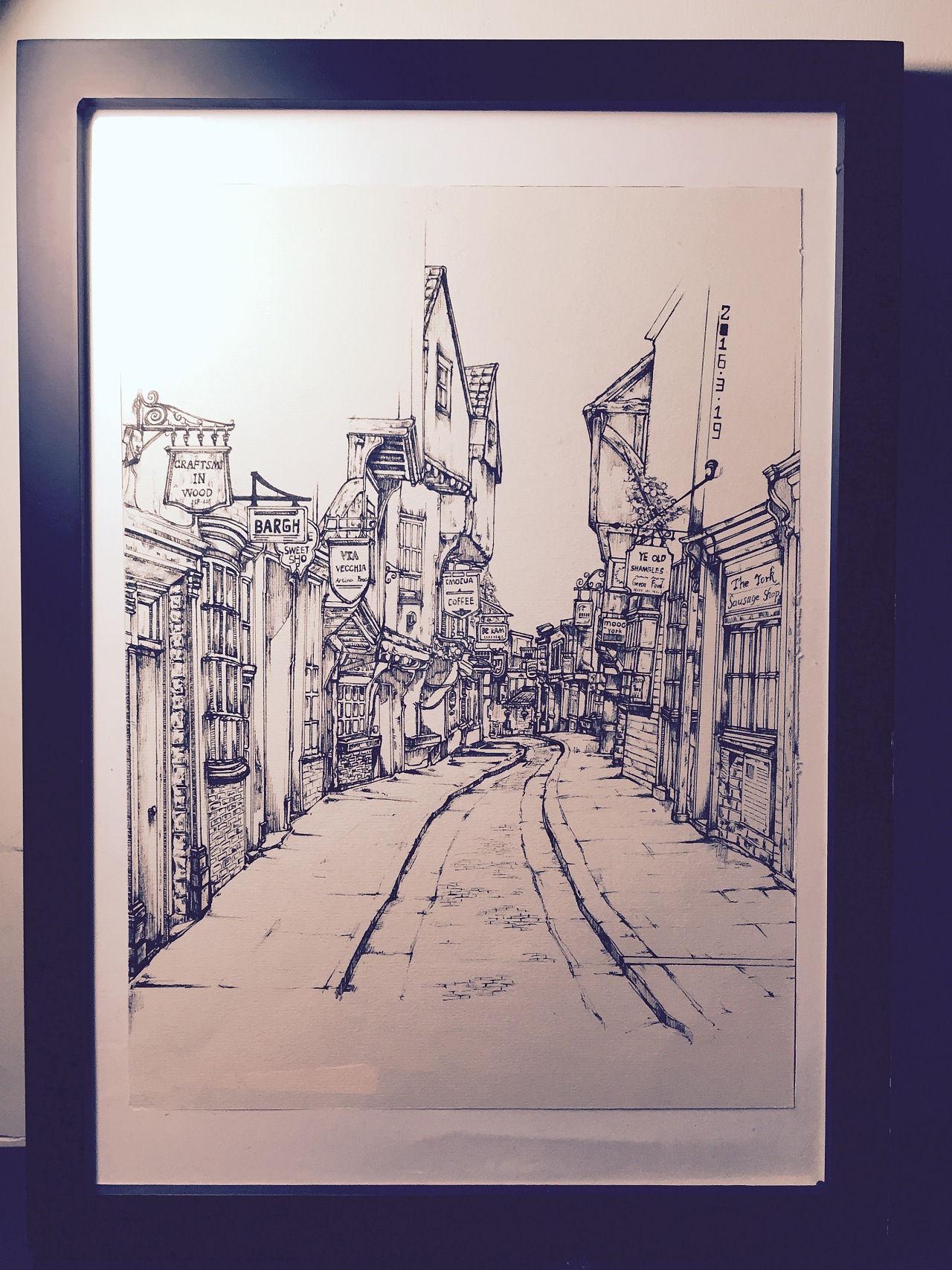 针管笔手绘建筑