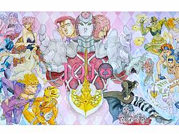 jojo的奇幻冒险5黄金之风水彩画