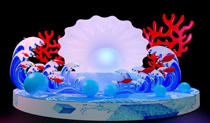 商业地产百货购物中心夏季海洋主题商场美陈装饰主题设计制作分享（图ZMjk0MjQyNjg=） - 展陈设计 - 站酷设计师橱窗制造者原创素材 - 站酷ZCOOL