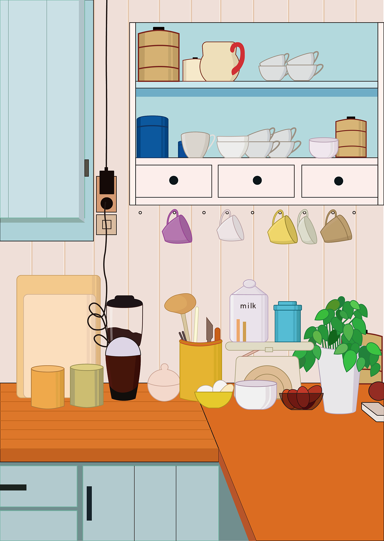 厨房一角色彩构图图片