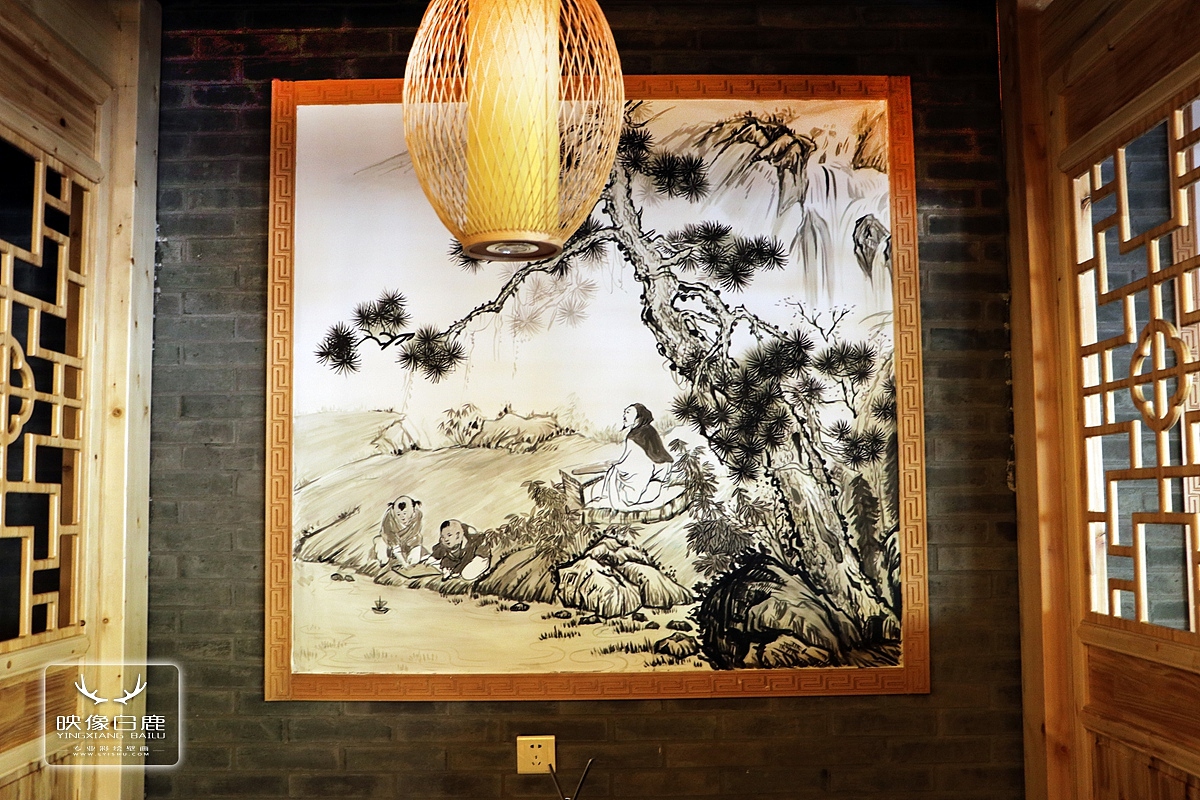 火锅店 饭店 酒店 餐饮 娱乐 中国风 国画 墙体彩绘壁画工程18652065392（图ZODgzMDI2NDA=） - 新锐潮流插画 - 站酷设计师彩绘工程画师培训原创素材 - 站酷ZCOOL