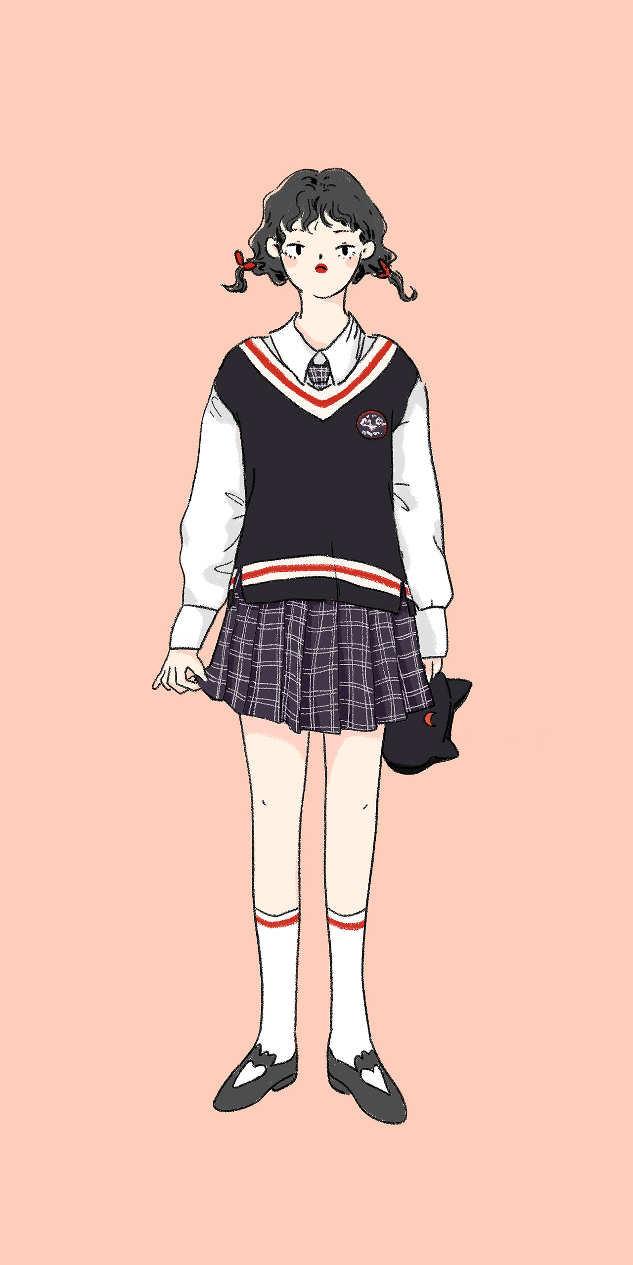 为某服装品牌画的一组jk制服女孩插画版权杭州/插画师/1年前/212浏览