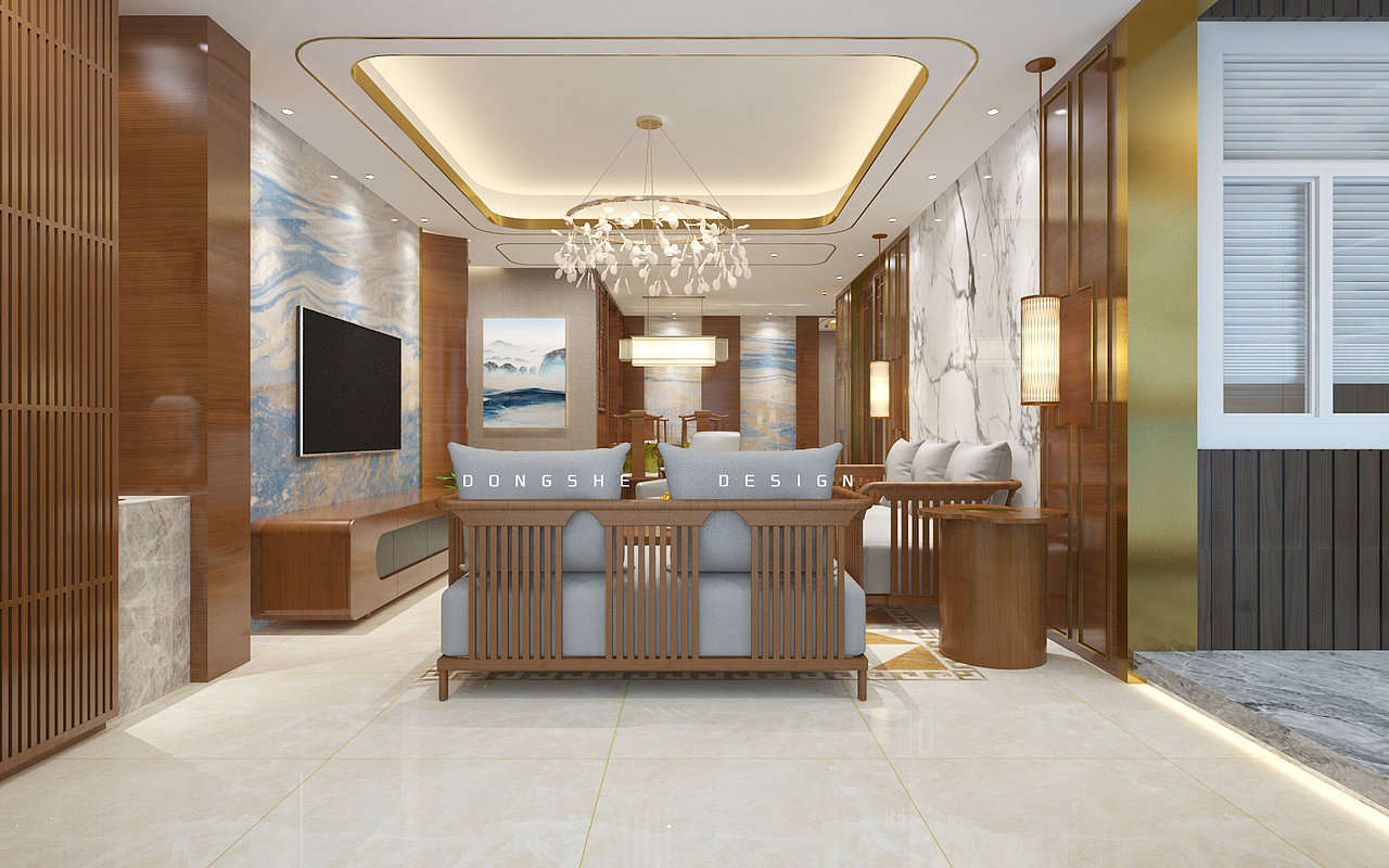 新中式家装（图ZMTU3Nzk4NzQ0） - 家装设计 - 站酷设计师东舍老许原创素材 - 站酷ZCOOL