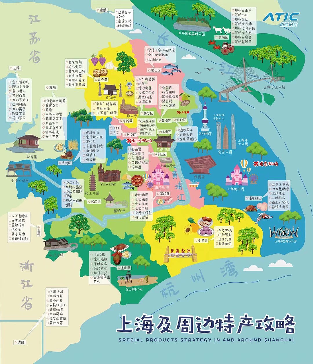 手绘特产地图