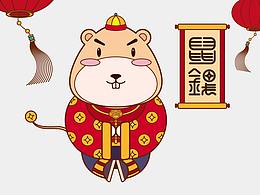 新年筷子，插畫結(jié)合