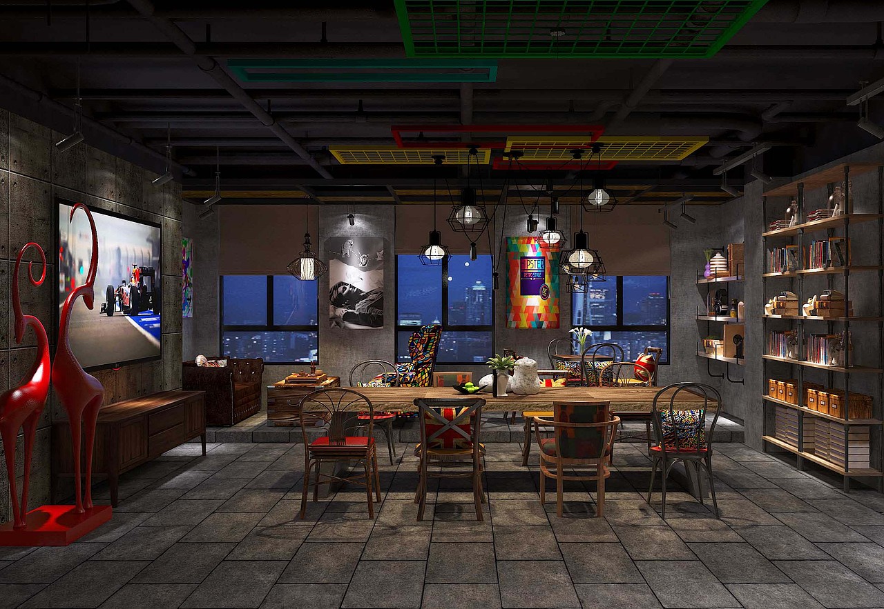 一九九二效果图-工装烤鱼店