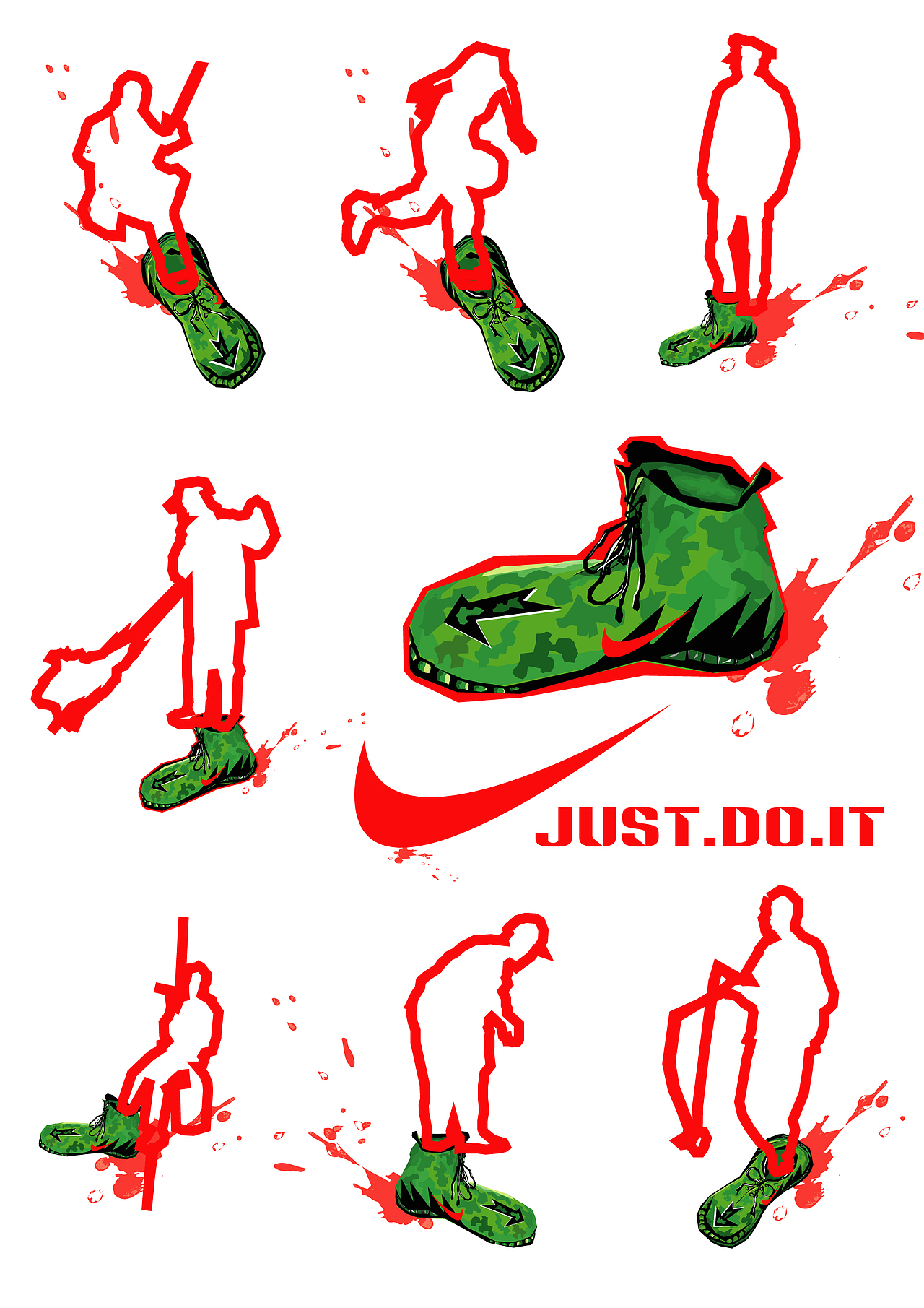 一套为nike贫民鞋打造的海报（图ZMTEzOTA0） - 运营设计 - 站酷设计师smallwhite原创素材 - 站酷ZCOOL