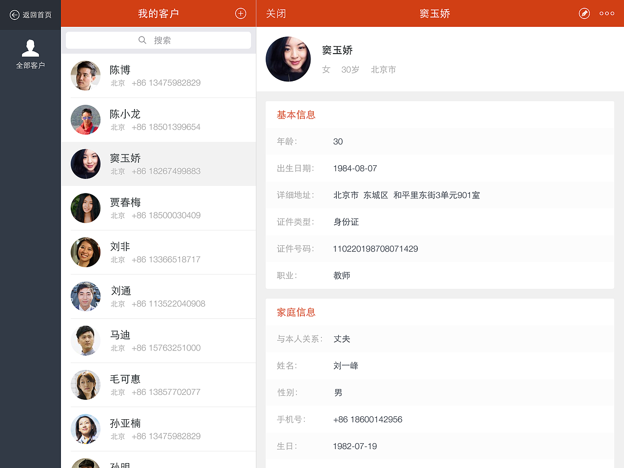 客户管理iPad端（图ZMzE0NzU2Njg=） - APP界面 - 站酷设计师ui曹继印原创素材 - 站酷ZCOOL