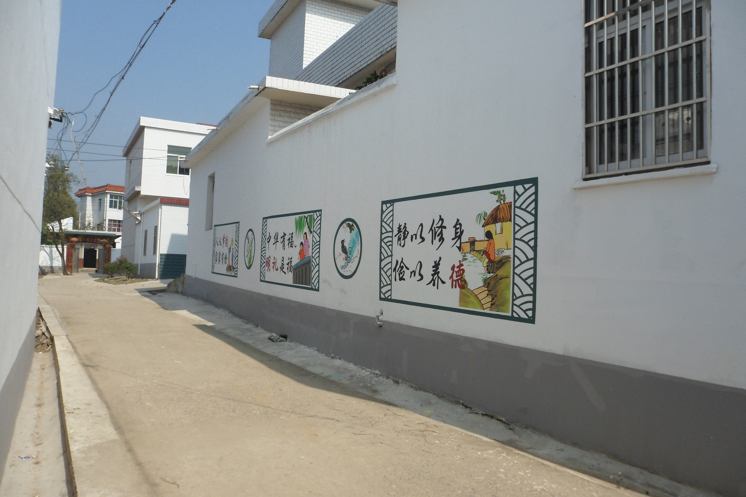 乡镇墙体画文化墙设计墙绘制作美丽乡村墙绘
