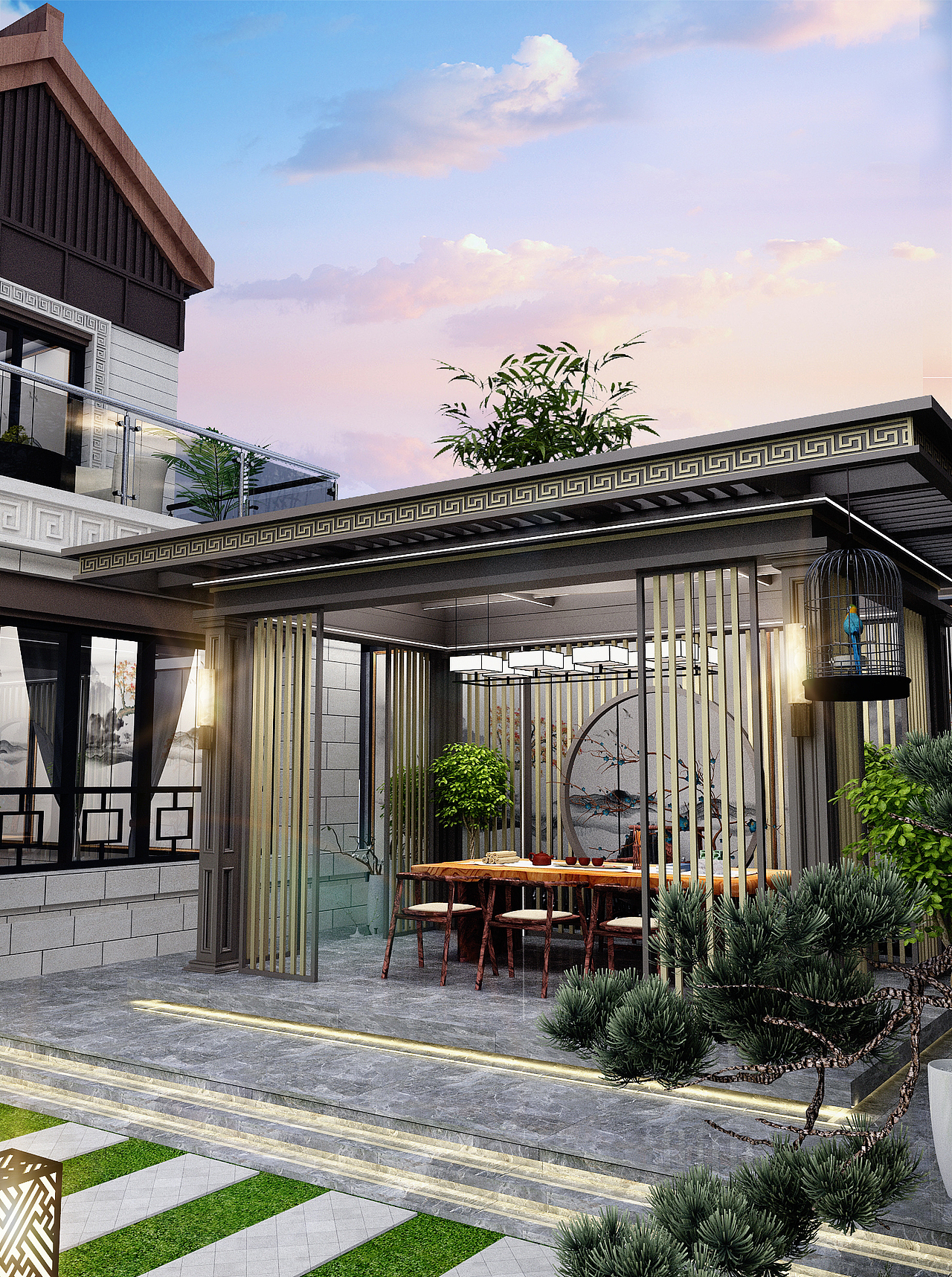 新中式-观月亭（图ZMjc5NDQ5MjY4） - 景观设计 - 站酷设计师夜猫族设计原创素材 - 站酷ZCOOL