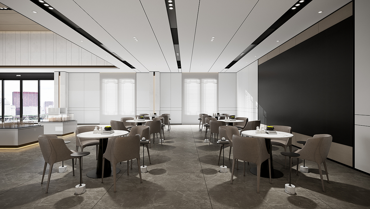 现代售楼部表现:极简