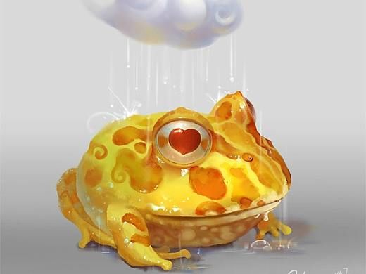 【零基础学插画】呱呱呱！可爱小青蛙过程图