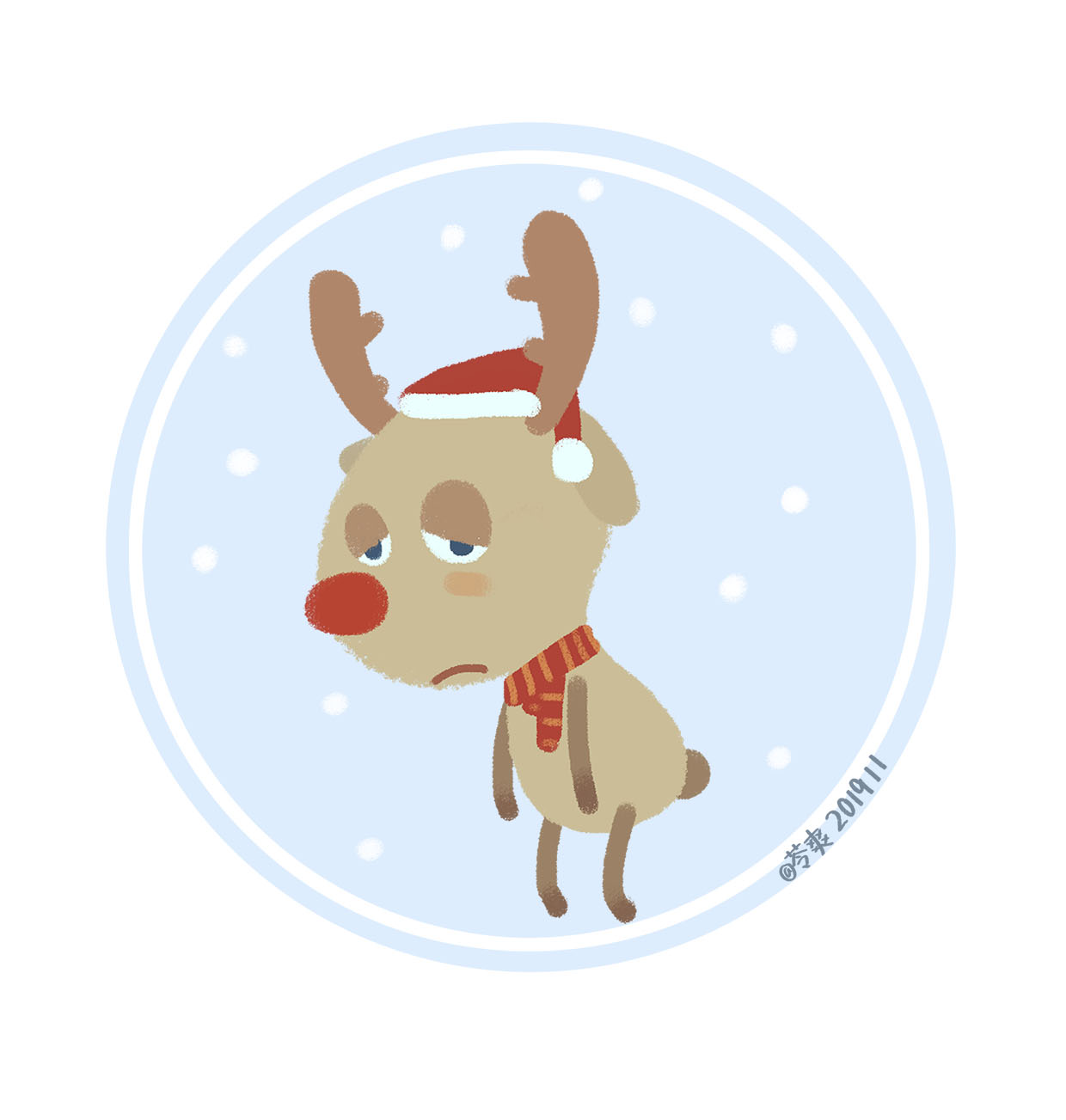 圣诞可爱驯鹿日常表情
