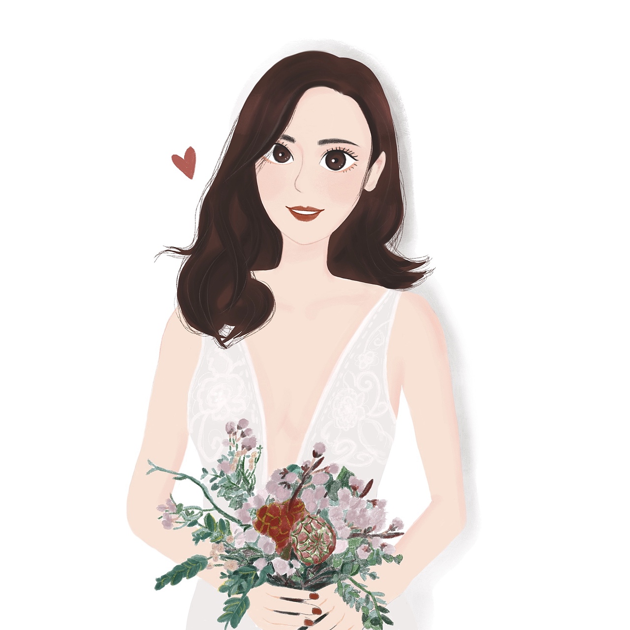 新娘婚纱主题插画