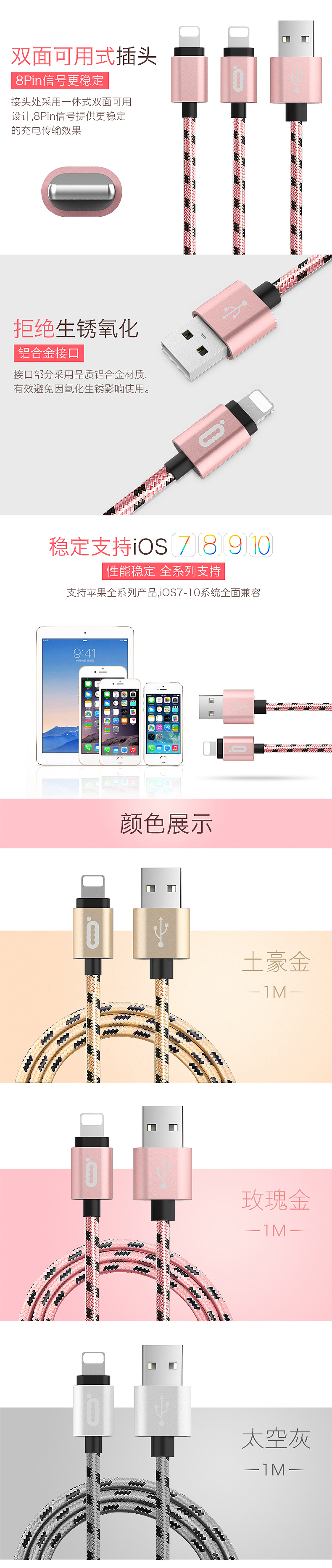 苹果6、7数据线详情页设计（图ZMTgwMTQ2OTI0） - 电商 - 站酷设计师雪儿8887原创素材 - 站酷ZCOOL