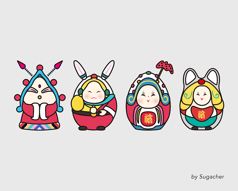 兔儿爷（图ZMzY0NTAzMjQ=） - 创作习作 - 站酷设计师sweetmonkey原创素材 - 站酷ZCOOL