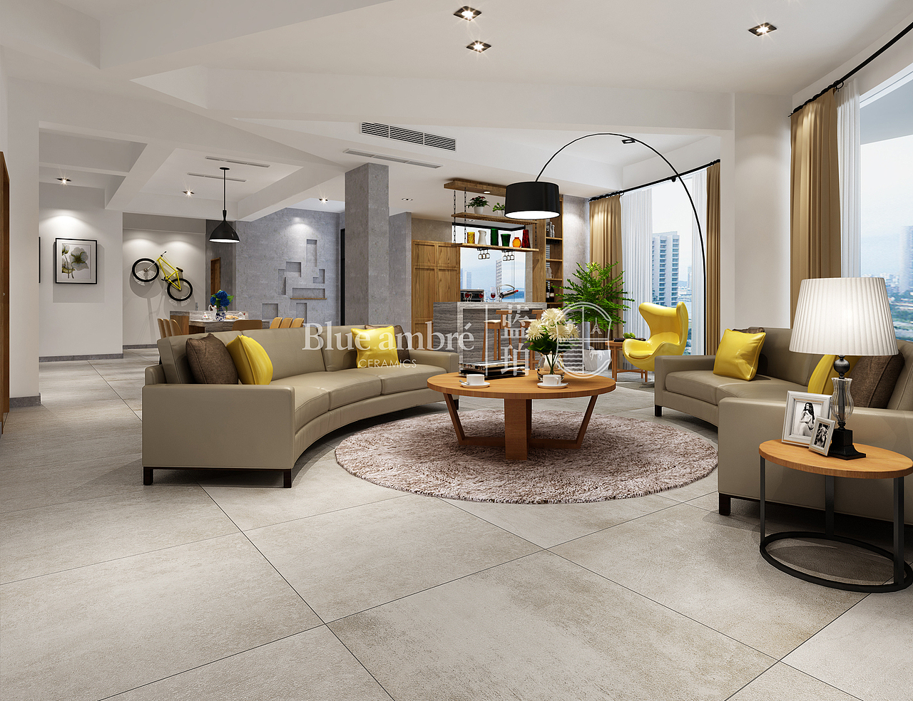 蓝珀瓷砖A系列&lt;新艺术1&gt;空间效果图