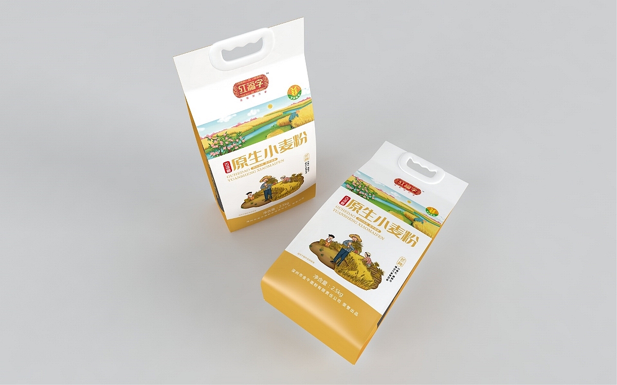 红福字面粉包装-品牌设计（图ZMTYyMTAwMjgw） - 包装 - 站酷设计师设计师R潮原创素材 - 站酷ZCOOL