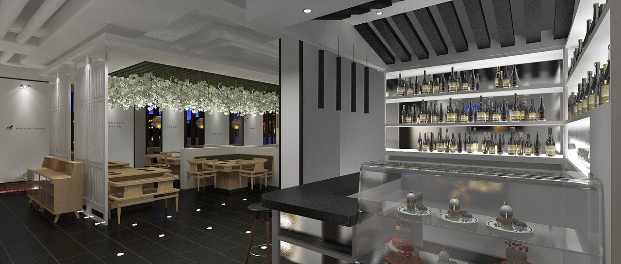 留白的中式简约风格火锅店装饰设计