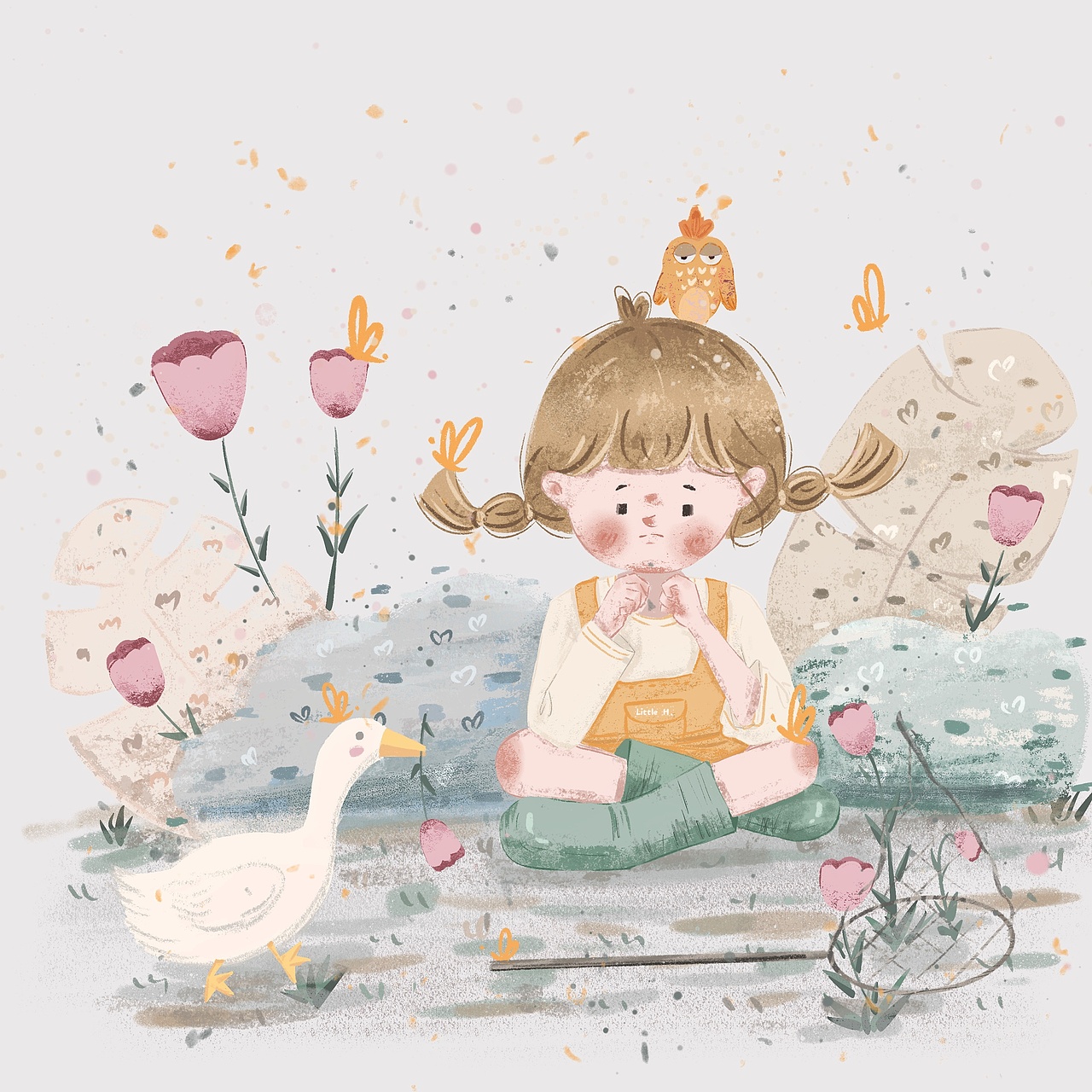 儿插|捕昆虫的春天5（图ZMjU2MDMzNDgw） - 儿童插画 - 站酷设计师小H的梦想田原创素材 - 站酷ZCOOL